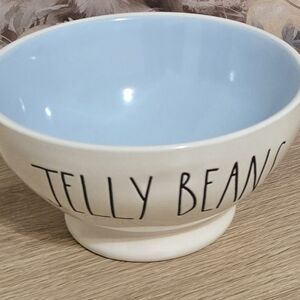 RAE DUNN Jelly Beans Ceramic Bowl - Cream and Blue
